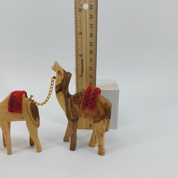 Nativity Donkey Camels Olive Wood Holy Land Figures Carved - Picture 5 of 16